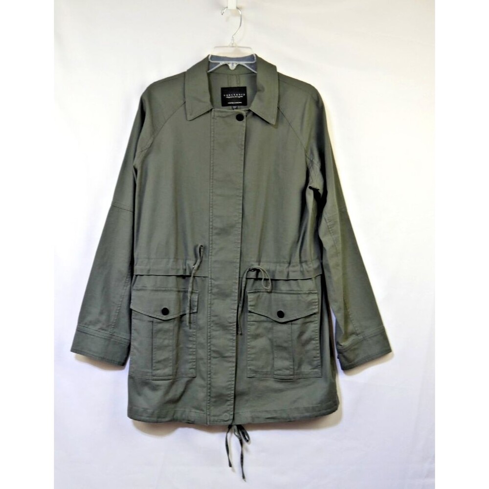 Sanctuary Crafted & Tailored Olive Miltary Field Utility Jacket Womens Large L